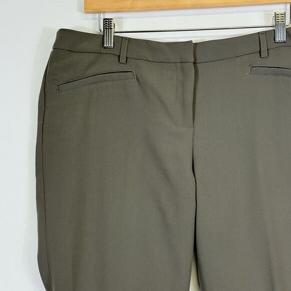 Cynthia Rowley Womens 12 Olive Khaki Green Straight Leg Trousers Dress Pants - Picture 2 of 7